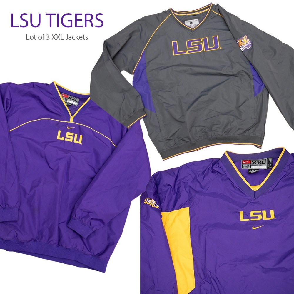 LSU Tigers Windbreaker Nike Mens XXL Louisiana State 3pc Lot Streetwear Fan Gear